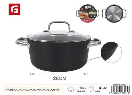 [200426941] Cacerola de aluminio forjado 28 cm espiral Quttin - Utensilios de cocina