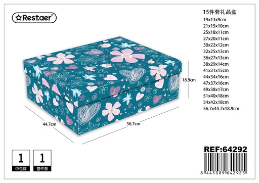 [64292] Caja de cartón 15 piezas 56.7x44.7x18.9 cm - Kit de regalo de lujo