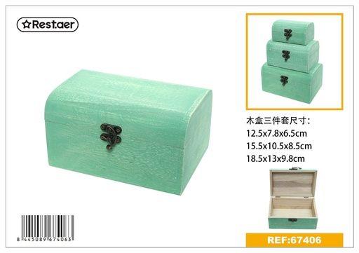[67406] Caja de madera con tapa 18.5*13*9.8 cm - Detalles decorativos
