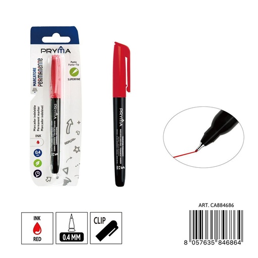 [0235638]  Marcador para CD de punta S 0.4 mm rojo - Artículos de escritura y manualidades
