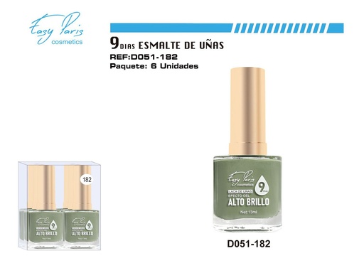 [D051-182] Laca de uñas 9 días 6/U - Esmaltes de larga duración