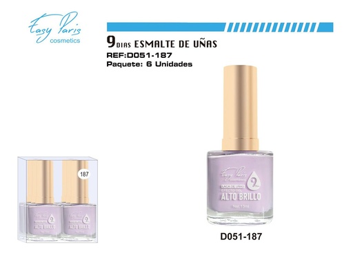 [D051-187] Laca de uñas 9 días 6/U - Esmaltes de larga duración