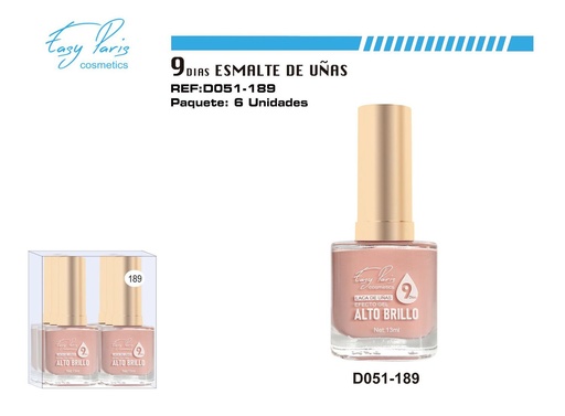 [D051-189] Laca de uñas 9 días 6/U - Esmaltes de larga duración