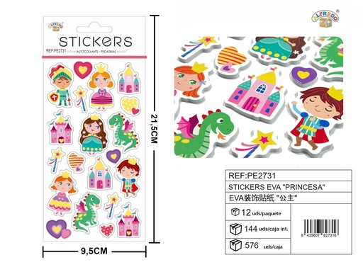 [PE2731] Stickers EVA "Princesa" 9.5X21.5CM - Artículos de papelería