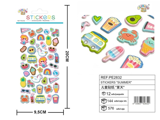 [PE2832] Stickers "Verano" 9.5X20CM - Artículos de papelería