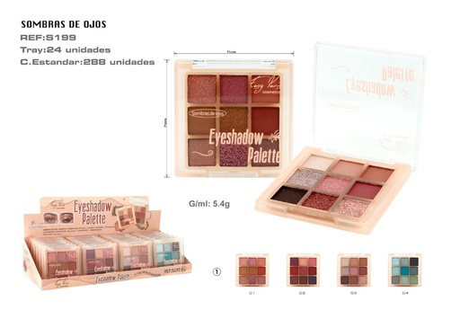 [S199-01] Paleta de sombras de ojos 24 colores - Cosméticos