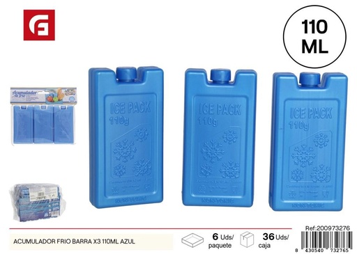 [200973276] Acumulador frío barra x3 110ml azul - Utensilios de cocina y refrigeración
