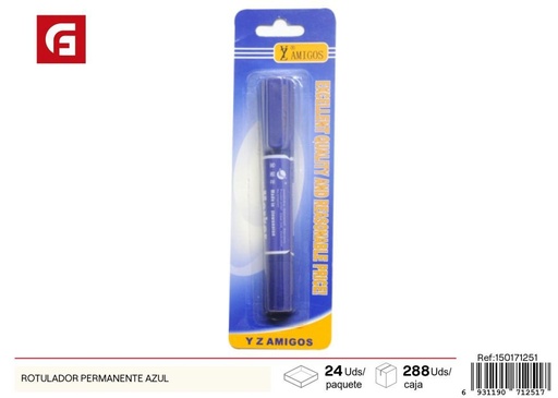 [150171251] Rotulador permanente azul doble punta - Material escolar y rotuladores