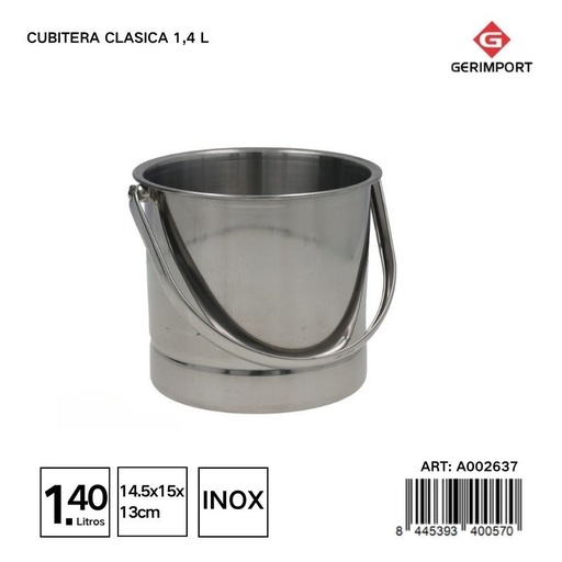 [A002637] Cubitera clásica de acero inoxidable 1.4L - Accesorios de cocina y coctelera