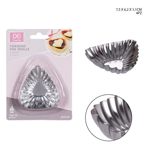 [0218322] Moldes de metal para magdalenas 7.5x6.2x1.1 cm 4pz - Utensilios para repostería
