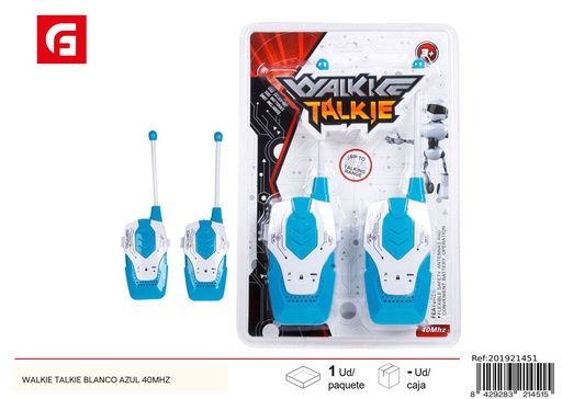 [201921451] WALKIE TALKIE blanco y azul 40MHZ - Juguetes