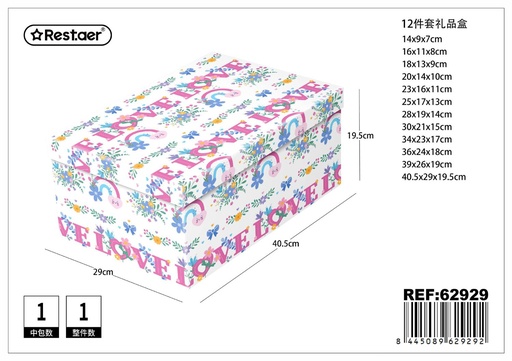 [62929] Caja de regalo 12 piezas 40.5*29*19.5 cm - Artículos de regalo y embalaje