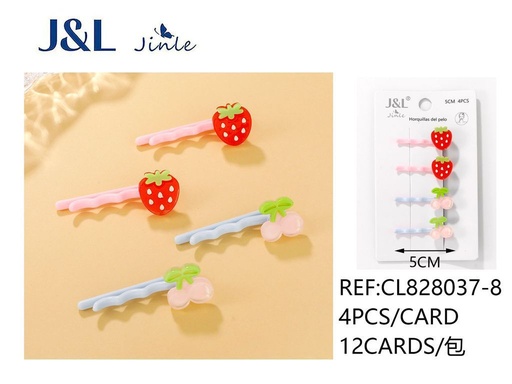 [8445801316073] Pack de 4 horquillas niñas 5 cm surtidas 12/u CL828037-11 - Accesorios para el cabello y pinzas