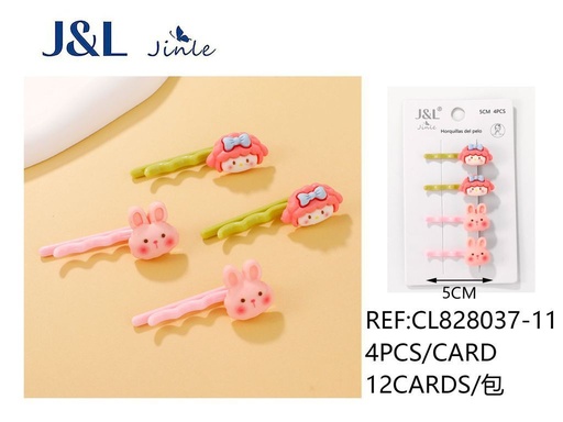 [8445801316103] Pack de 4 horquillas lazo 5 cm 12/u CL828037-15 - Accesorios para el cabello y pinzas