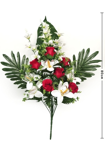 [6101094红白] Ramo de orquídea con copas 14 cabezas - Ramos para decoración