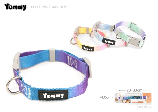 [YM0450] Collar degradado colorido 1.0*20-30 cm - Accesorios para mascotas