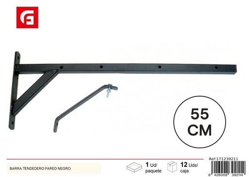 [171239211] Barras tendedero de pared negras - Estanterías y accesorios de baño