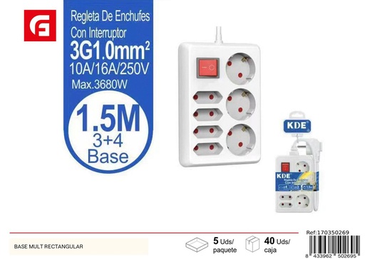 [170350269] Bases multirectangulares - Regletas eléctricas