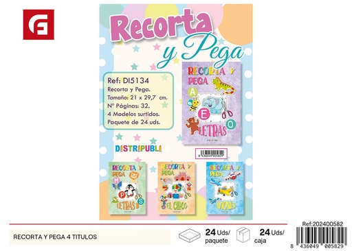 [202400582] Recorta y pega 4 títulos - Etiquetas y material escolar creativo