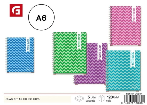 [154120884] Cuaderno A6 con 120 hojas de tipo T/F 120/5 - Material de escritura y organización