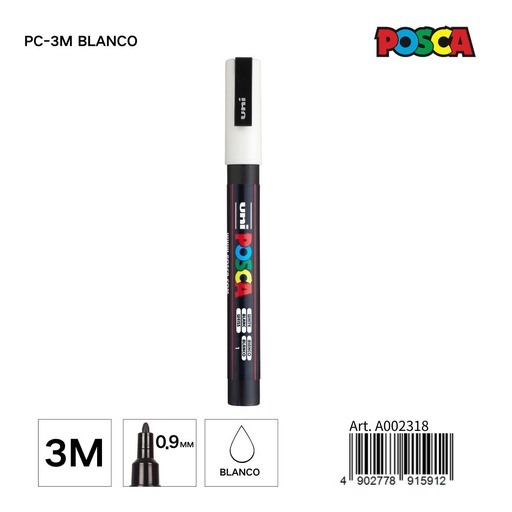 [A002318] Marcador POSCA 0.9mm blanco - Papelería y artículos de escritura