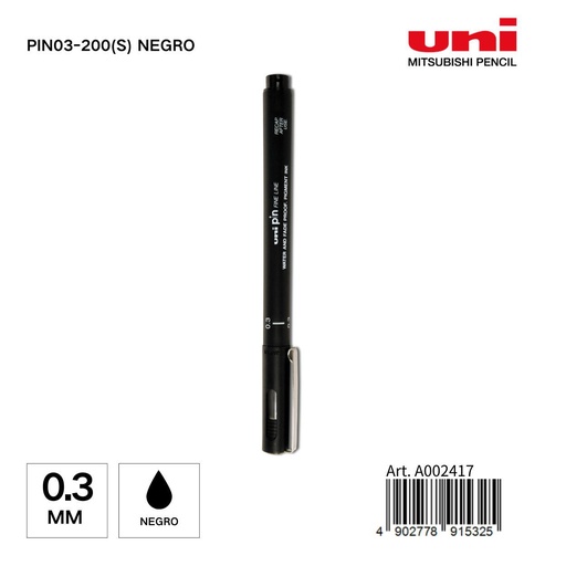 [A002417] Marcador UNI-PIN 0,3 mm color negro - Papelería y marcadores