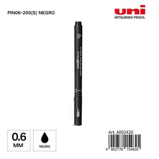 [A002420] Marcador de tinta UNI-PIN 0,6 mm negro - Papelería y materiales de escritura
