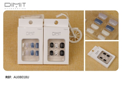 [8435693867937] Uñas postizas 12/u AU08018U - Uñas postizas para adultos