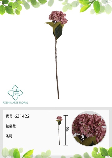 [631422-2ROSA] Arreglo floral artificial de 90 cm - Bola de flores con forma de concha - Novedades en decoraciones