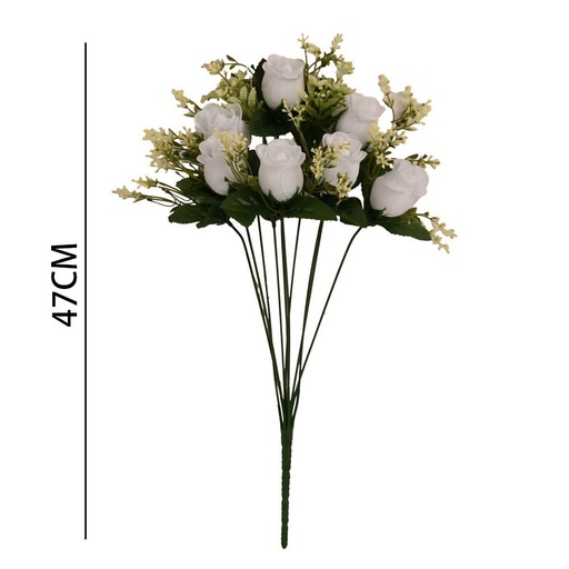 [6101084纯白] Arreglo floral artificial de 10 cabezas - Flor de primavera pequeña - Ramos de flores