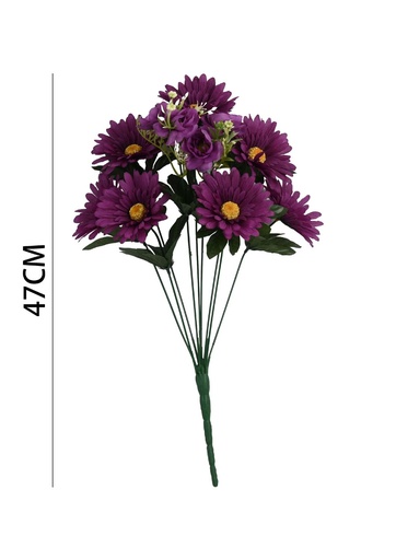 [6101085紫色] Arreglo floral artificial de 9 cabezas - Crisantemo del sol - Ramos de flores