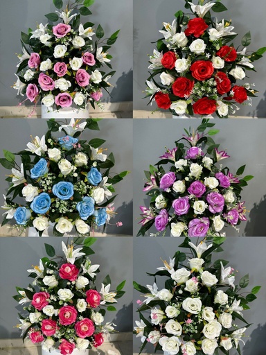 [5101047-1小号混搭] Arreglo floral artificial - 5101047-1 pequeño mezclado - Centro de flores