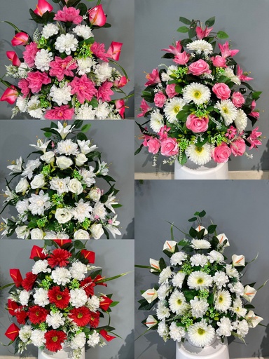 [5101061-15中号半边混搭] Arreglo floral artificial - 5101061-15 mediano mezclado - Centro de flores
