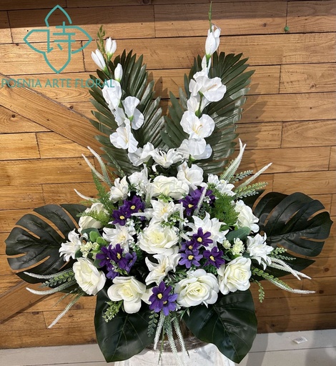 [5101072-64] Arreglo floral artificial doble cabeza de espada lágrima - Decoración floral para tumbas