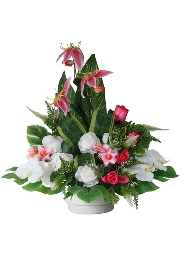 [5101091-B3深粉] Arreglo floral artificial estilo especial para tumbas - Decoración floral para tumbas