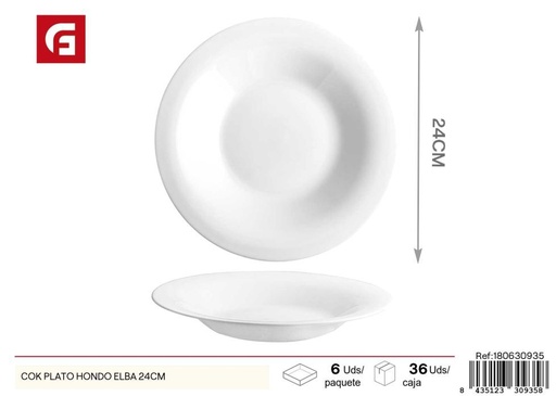 [180630935] Plato hondo cerámica ELBA 24 cm - Vajilla y elementos de mesa