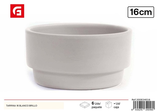 [300834016] Tarrina 16 blanco brillo - Jardinería y macetas