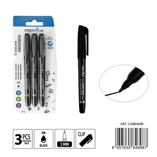 [0235650] Marcador para CD punta M 1 mm 3 piezas negro - Instrumentos de escritura y marcadores