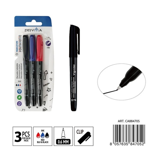 [0235657] Marcador para CD punta F 0.6 mm 3 piezas 3 colores - Instrumentos de escritura y marcadores
