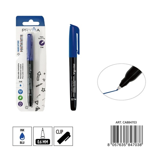 [0235655] Marcador permanente punta F 0.6 mm azul 3 pcs - Utensilios de escritura