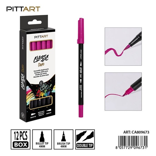 [0239821] Ratulado doble punta 12 piezas 011 fucsia - Material de pintura y dibujo