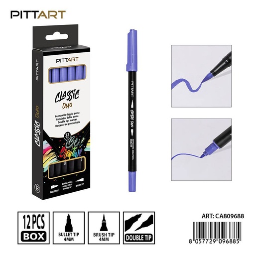 [0239836] Ratulado doble punta pincel 12 piezas 027 azul oscuro - Material de pintura y dibujo