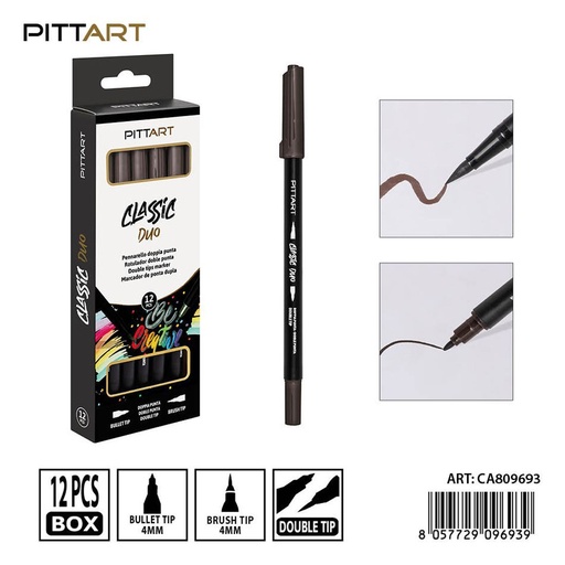 [0239841] Ratulado doble punta pincel 12 piezas 032 gris - Material de pintura y dibujo