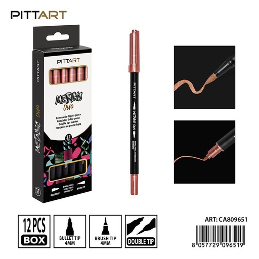 [0239851] Ratulado doble punta metálico 12 piezas 067 marrón - Material de pintura y dibujo