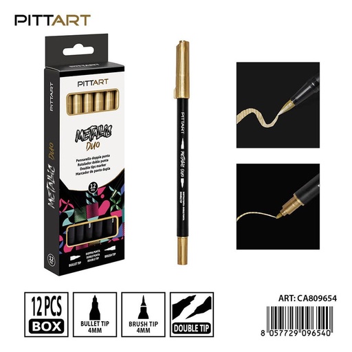 [0239854] Ratulado doble punta metálico 12 piezas 070 oro - Material de pintura y dibujo