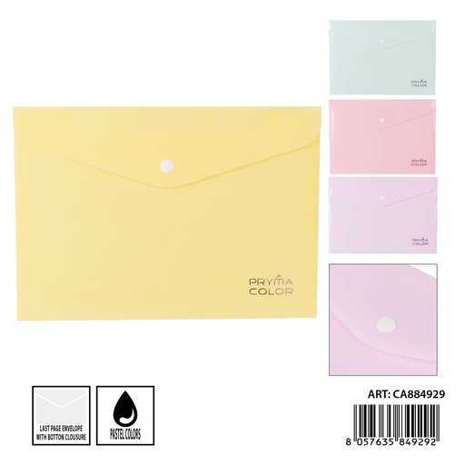 [0237746] Carpeta con botón en color pastel - Organizadores y archivadores