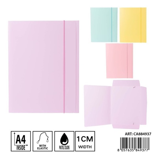 [0237758] Carpeta 3L con elástico A4 D1 - Papelería y archivadores