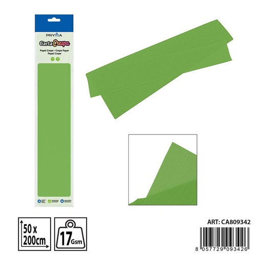 [0238239] Papel crepé verde 50x200cm - Papelería para manualidades y papel