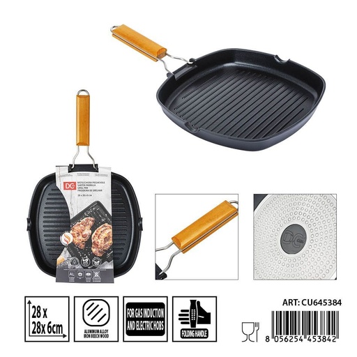 [0239709] Sartén parrilla plegable 28X28X6CM - Utensilios de cocina