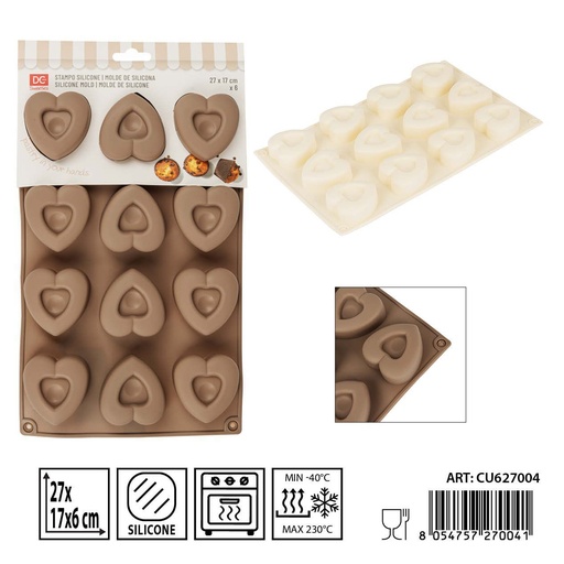 [0233963] Stampo de silicona corazón 27X17CM - Utensilios de repostería